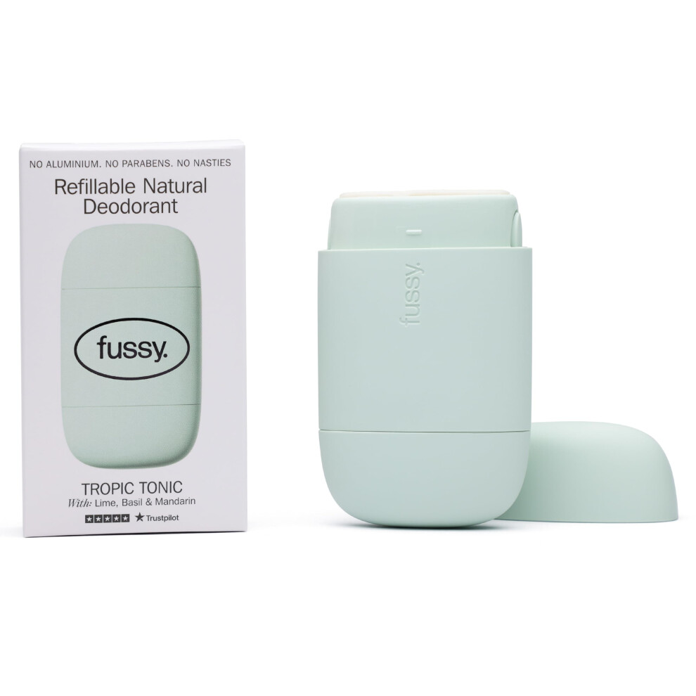 - Natural Refillable Deodorant - Aluminium Free - 24 Hour Protection - Lime Scent and Mint Green Case - Lime, Basil & Mandarin - Vegan & Cruelty Free
