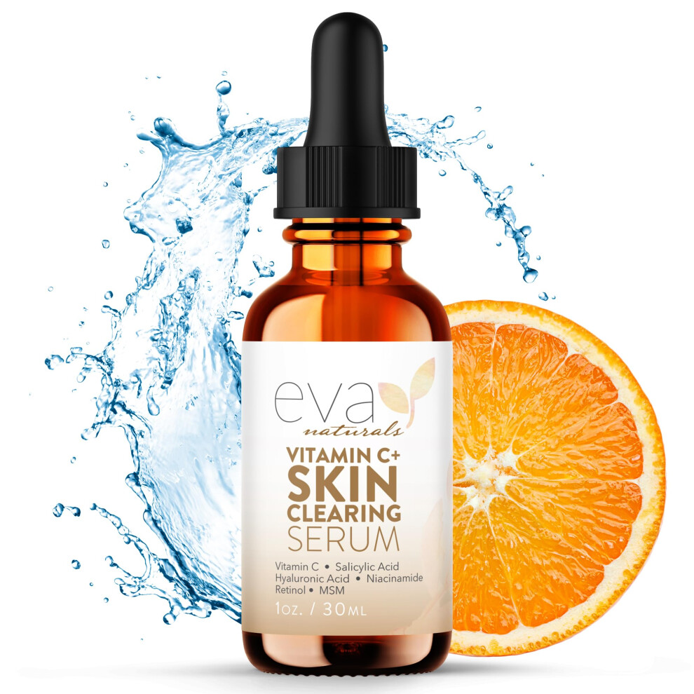 Vitamin C Plus Skin Clearing Serum With Hyaluronic Acid Serum, Retinol, Organic Aloe, Vitamin C Serum for Face - Anti-Aging Serum for Face, Acne Serum