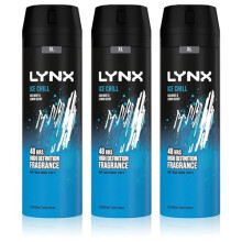 3 Pack of Lynx 48H Fresh Ice Chill with Frozen Mint and Lemon Deodorant Body spray 200ml