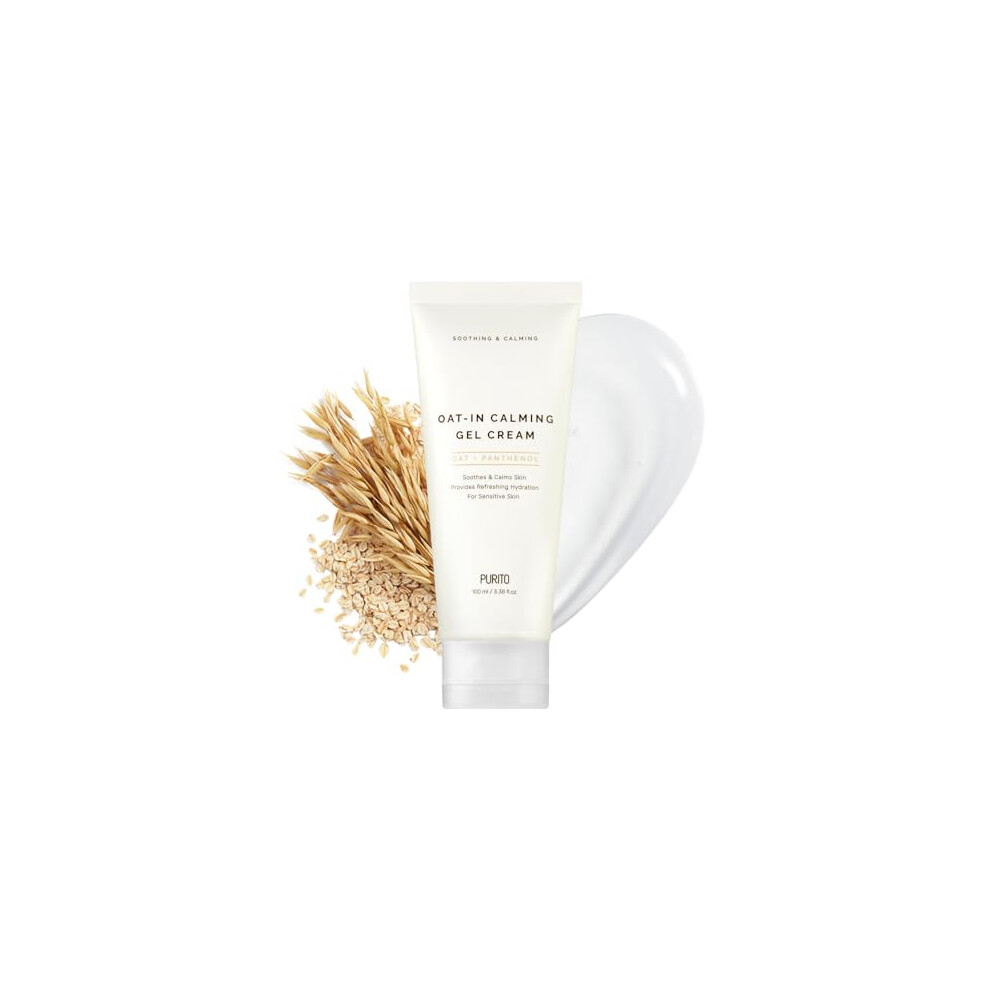 PURITO, Oat-in Calming Gel Cream 100 ml / 3.38 fl. oz. vegan, facial cream, moisture cream for face, natural ingredients