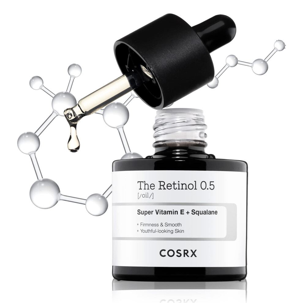 Retinol 0.5 Oil, Anti-aging Serum with 0.5% Retinoid Treatment for Face, Reduce Wrinkles, Fine Lines, and Signs of Aging, Gentle Skin Care for Day and