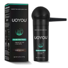 UOYOU DUNKELBRAUN Haarfasern fr dnner werdendes Haar 27,5 g Flasche mit Applikator | Natrliche Keratin-Haarfasern, Concealer gegen Haarausfall fr