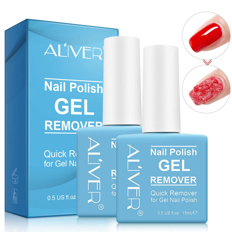 Ifudoit Gel Nail Polish Remover 2 Pack, Professional Nail Varnish Remover, Easily & Quickly Remove Soak Off Gel Polish, Doesn't Hurt Nails, For Uv Plastic