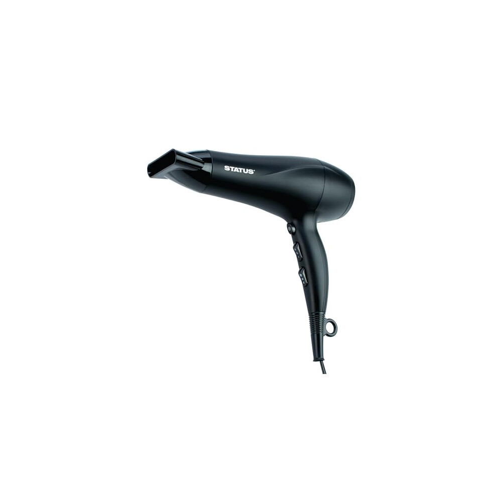 STATUS: Lyon Black Hairdryer / 1800-2200w / 2 Speeds, 3 Heat Settings, Cool Shot, Concentrator Nozzle