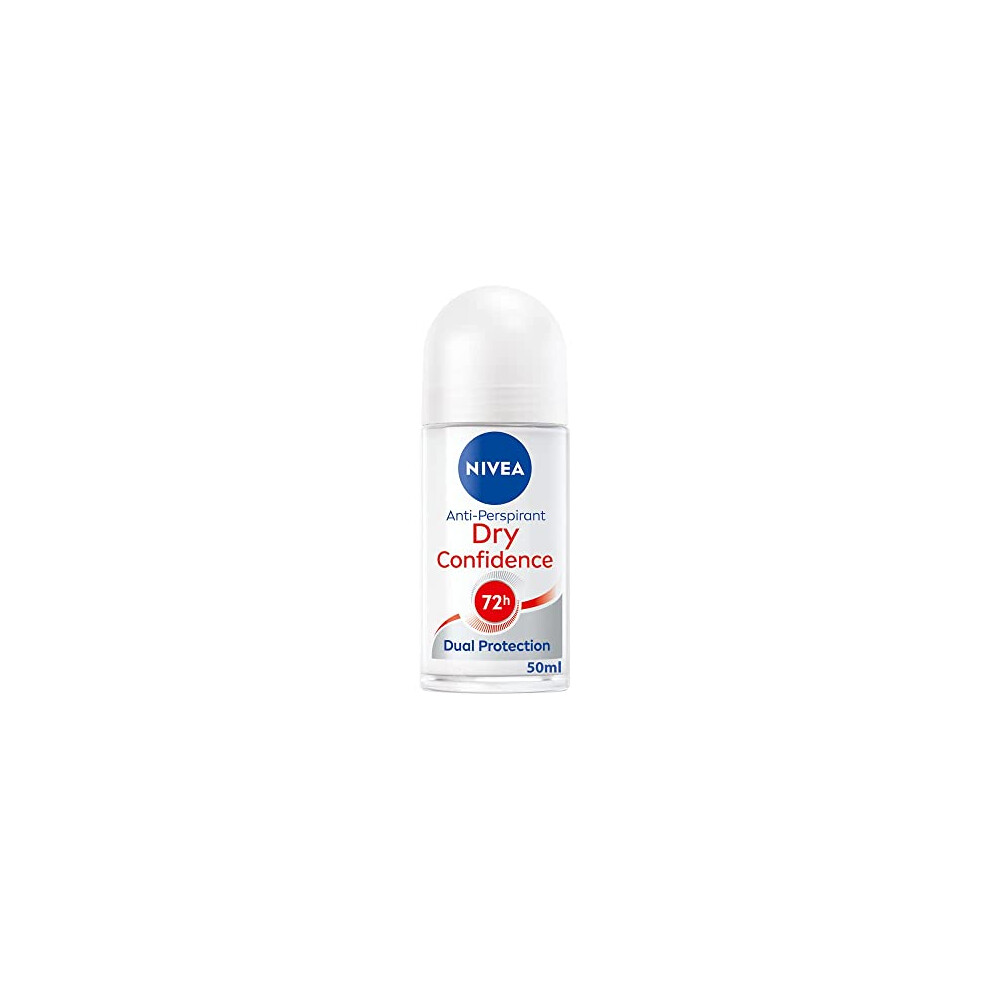 Nivea Dry Confidence 72H Anti-Perspirant Roll-On Deodorant (50Ml, Pack Of 6), Women's Deodorant With 72H Odour Protection, Daily Use Anti-Perspirant