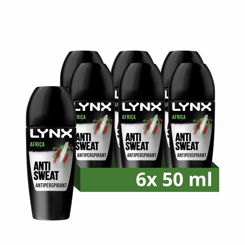 Africa Antiperspirant Roll On 2x faster* drying deodorant for 48 hours of sweat protection 6x 50 ml