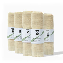Pai Skincare - Serviettes Exfoliantes en Muslin Bio | Naturel, Vegan, Soin Sensible (5 pièces)