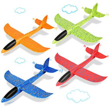 Glider Planes for Kids - 4 Pieces Foam Plane Toy Large Throwing Foam Glider Stunt Polystyrene Planes for Kids and Adults