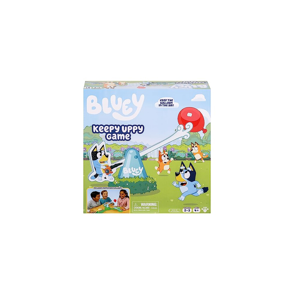 Keepy Uppy Game Help Bluey, Bingo, and Chilli Keep the Motorized Balloon in the Air With the Character Paddles For 2-3 players Ages 4+