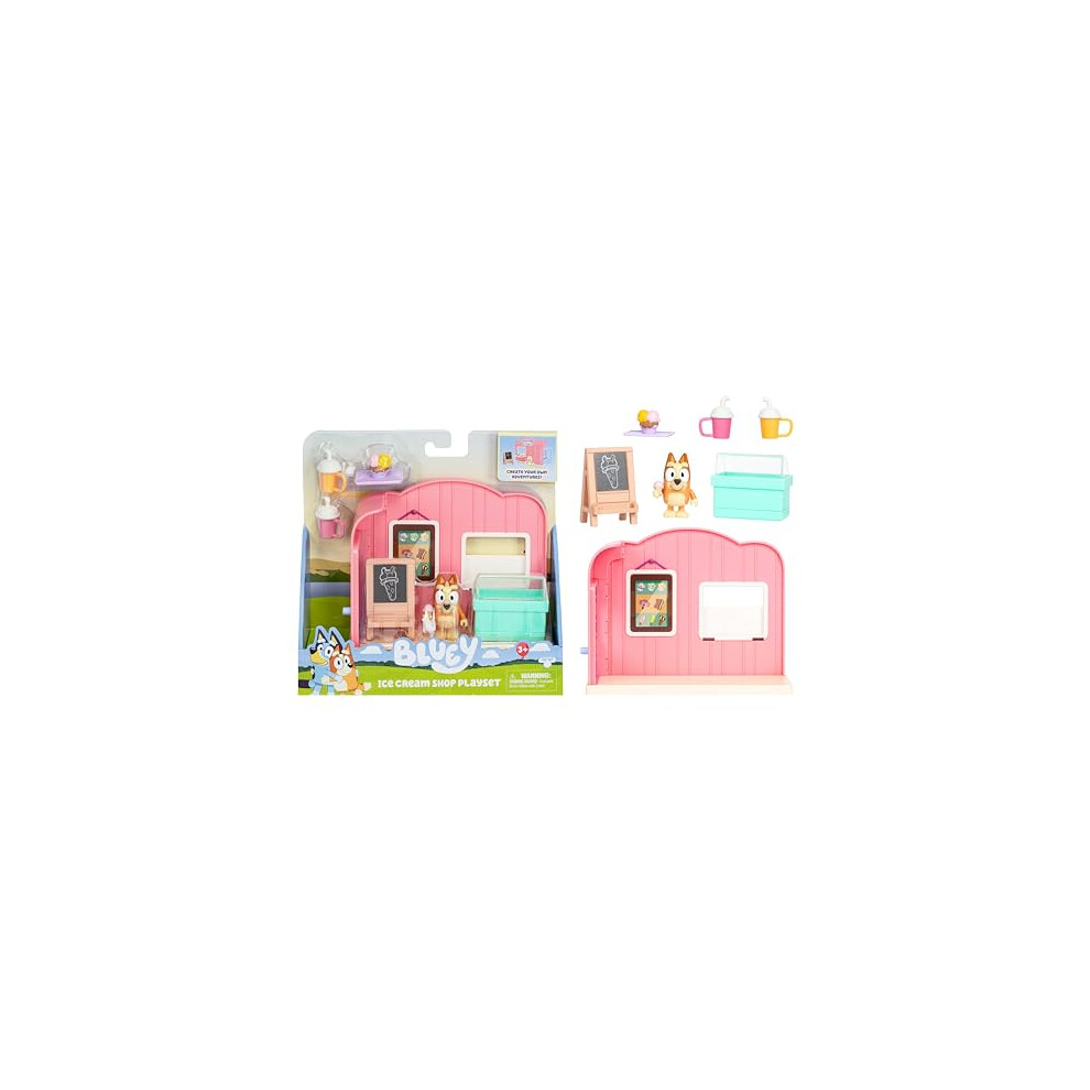 Bluey Mini Playsets Ice Shop Playset Includes Articulated Bingo Figure And Accessories Cream