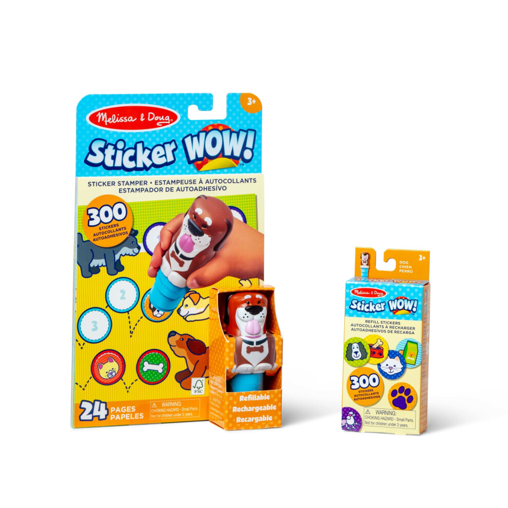 Sticker WOW Dog Bundle: Sticker Stamper, 24-Page Activity Pad, 600 Total Stickers, Arts and Crafts Fidget Toy Collectible Character