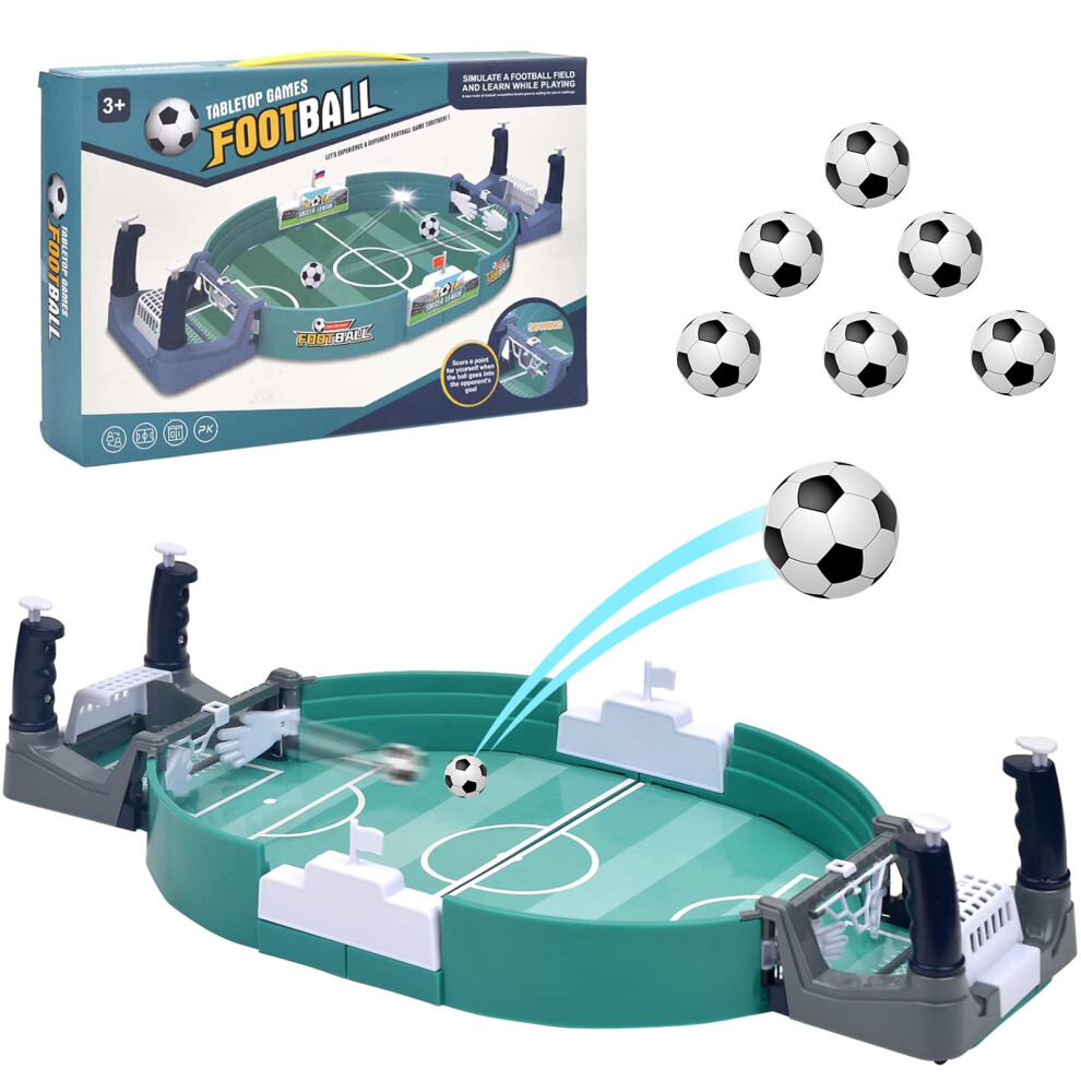 Mini Table Top Football Game, Table Soccer Game with 6 Footballs, Football Table Interactive Game for Kids and Adults, Table Football Board Games for