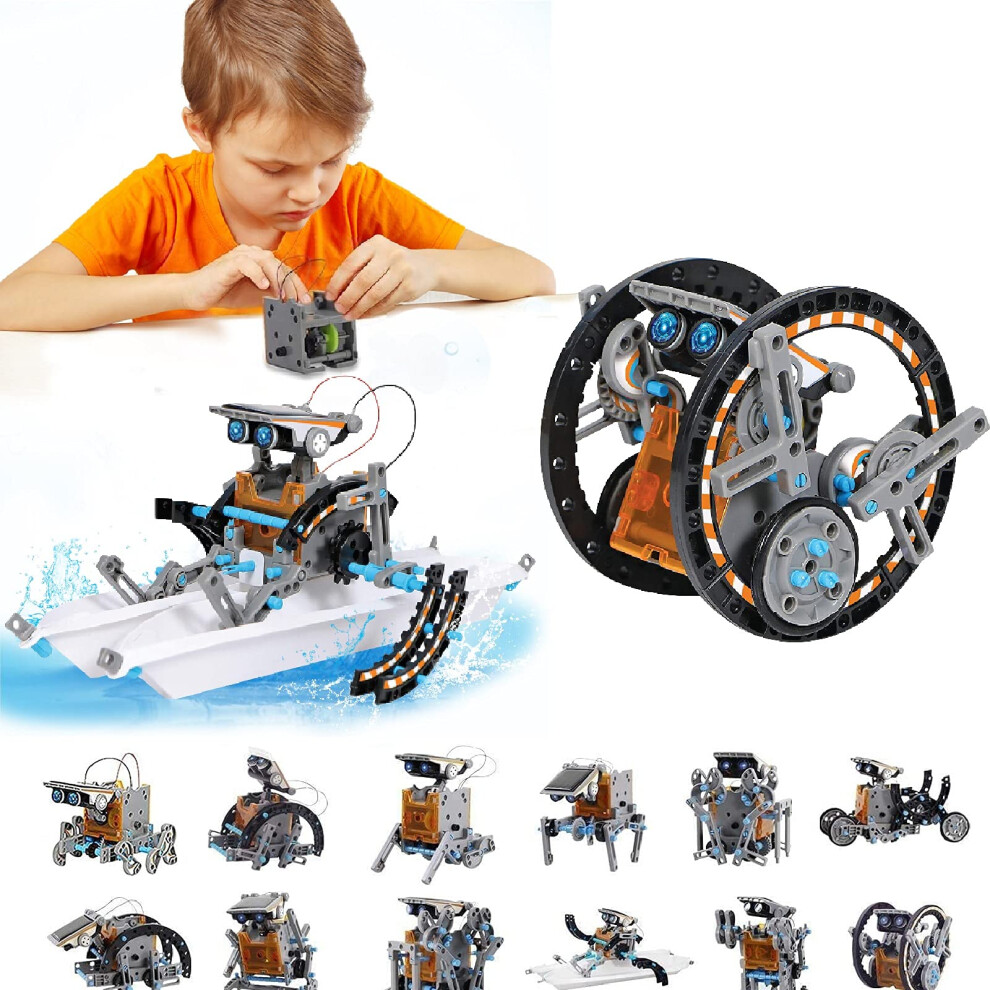 12-in-1 Education DIY Solar Robot Toys Building Science Kits for Kids Age 8 9 10 11 12 Years Old Boys Gifts STEM Robot Building Kit Toys for 8 9 10 11