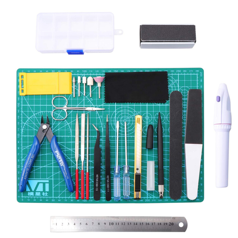 Gundam Model Tools Kit, Model Basic Tools Craft Set, Hobby Building Craft Set, for Basic Model Building Repairing and Fixing, 26 Pcs