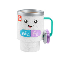 Laugh & Learn Baby & Toddler Toy Wake Up & Learn Coffee Mug with Lights & Music for Ages 6+ Months, Multilanguage Version, HXF49