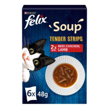 Soup Cat Food Tender Strips Farm Selection Cat Food, 6x48g, Pack of 8