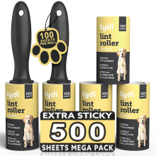 Pet Lint Rollers - 500 Sheets of Lint Roller Refills & 2 Handles - 100 Sheets per Sticky Clothes Roller - Lint Rollers for Pet Hair - Reusable Lint