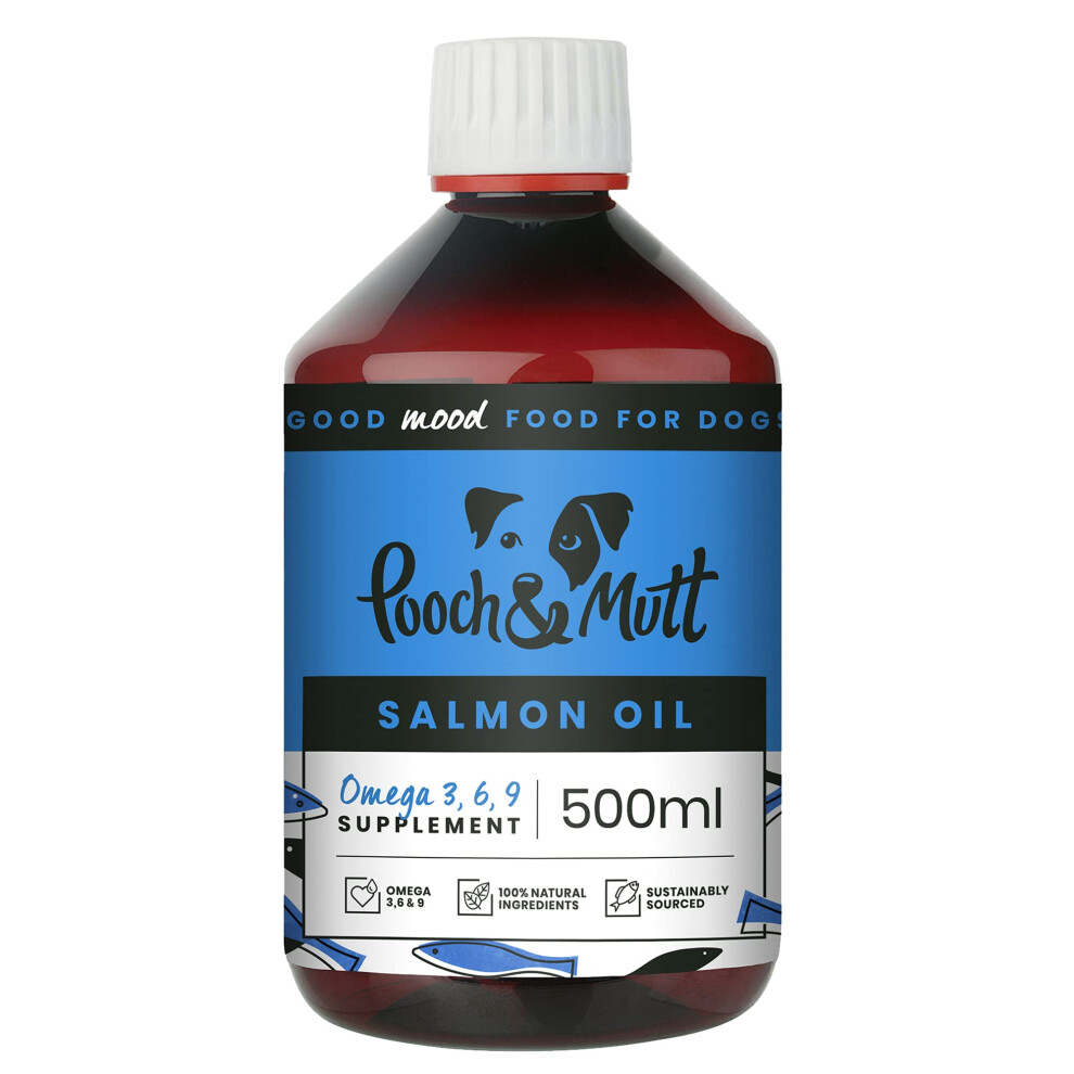 - Natural Salmon Oil Supplement for Dogs and Cats (Rich in Omega 3, 6 and 9), 500ml