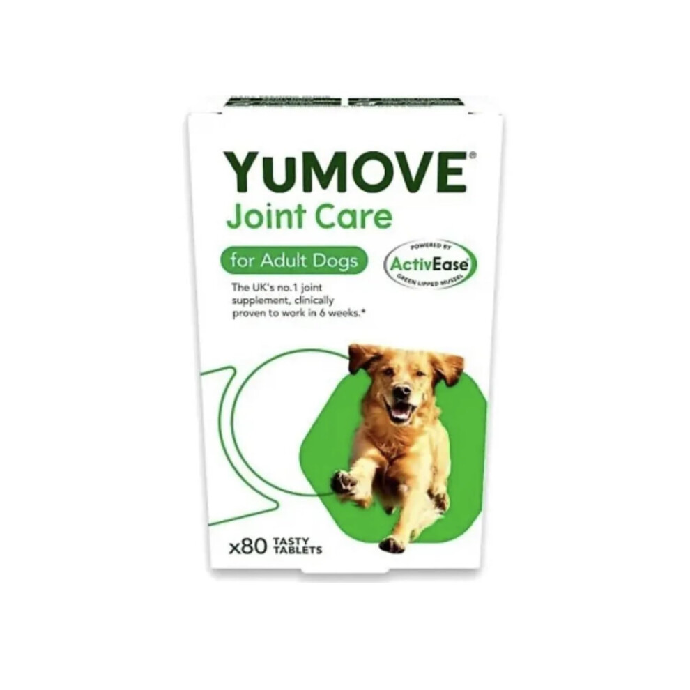 Adult Dog | Joint Supplement for Adult Dogs, with Glucosamine, Chondroitin, Green Lipped Mussel | Aged 6 to 8 | 80 Tablets, Transparent