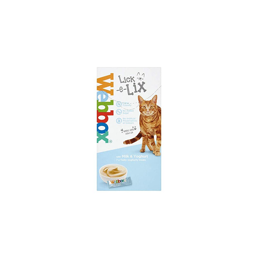 Webbox Milk & Yoghurt Lick-e-Lix Treats For Cats And Kittens [PACK OF 8]+ Howsehold Tote Bag