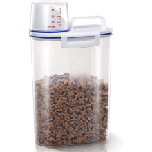 Food Storage Container for Little Pets Cat Airtight Pet Food Container with Measuring Cup Pour Spout BPA Free Plastic Container