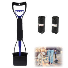 Pet Pooper Scooper Set, 17.7 inch Long Handle Portable Foldable Dog Dirt Scoop with Waste Bag for Outdoor/Indoor Cat Dog Animal Waste Grass Gravel