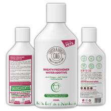 Breath Freshener Water Additive 500ml | 100% Natural | Anti Plaque Anti Tartar | Removes Bad Smell | Fresh Smelling Mouth Wash | Best For Dog