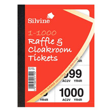 Cloakroom/Raffle Tickets, Numbered 1-1000 with Security Numbering. Ref CRT1000 [Pack of 6]