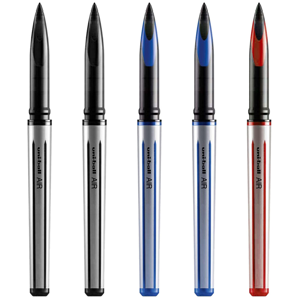 AIR - 0.7mm Medium Rollerball - 5 Pack - 2 x Black, 2 x Blue, 1 x Red - UBA-188-L