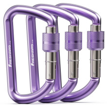 Carabiner Clip Heavy Duty, Strong 12kN Screw-gate Aluminum Carabina, Locking Karabiner Hooks, 3 Inch, Lightweight, Lockable for Dog Lead, Hammocks,