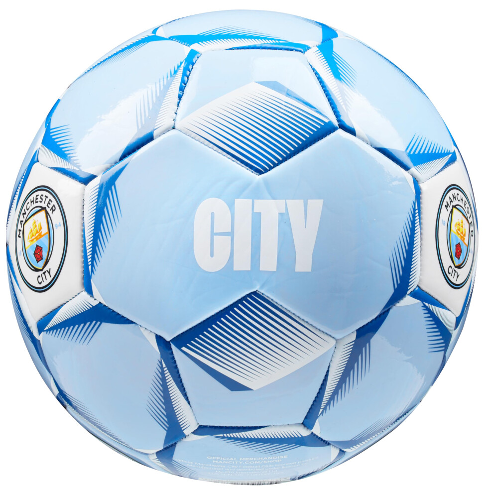 Manchester City F.c. Football Soccer Ball For Adults Teenagers Kids Training Football Size 3, 4 Or 5 Man City Merchandise ( Size 5) Light/Blue