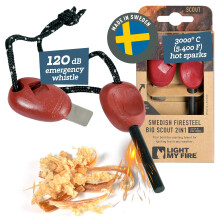 Swedish Flint Fire Starter Ferro Rod Survival Tools SCOUT | Fire Steel Bushcraft Camping Gear | Flint and Steel Fire Starter Kit 2-in-1 Fire Flint and