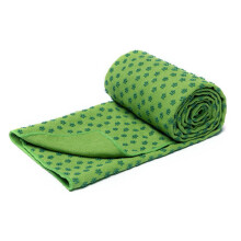 Quick Dry Non Slip Yoga Mat Towels With Mesh Carrying Bag, Extra Long, Dot Grip Bikram Yoga Mat Towel Green