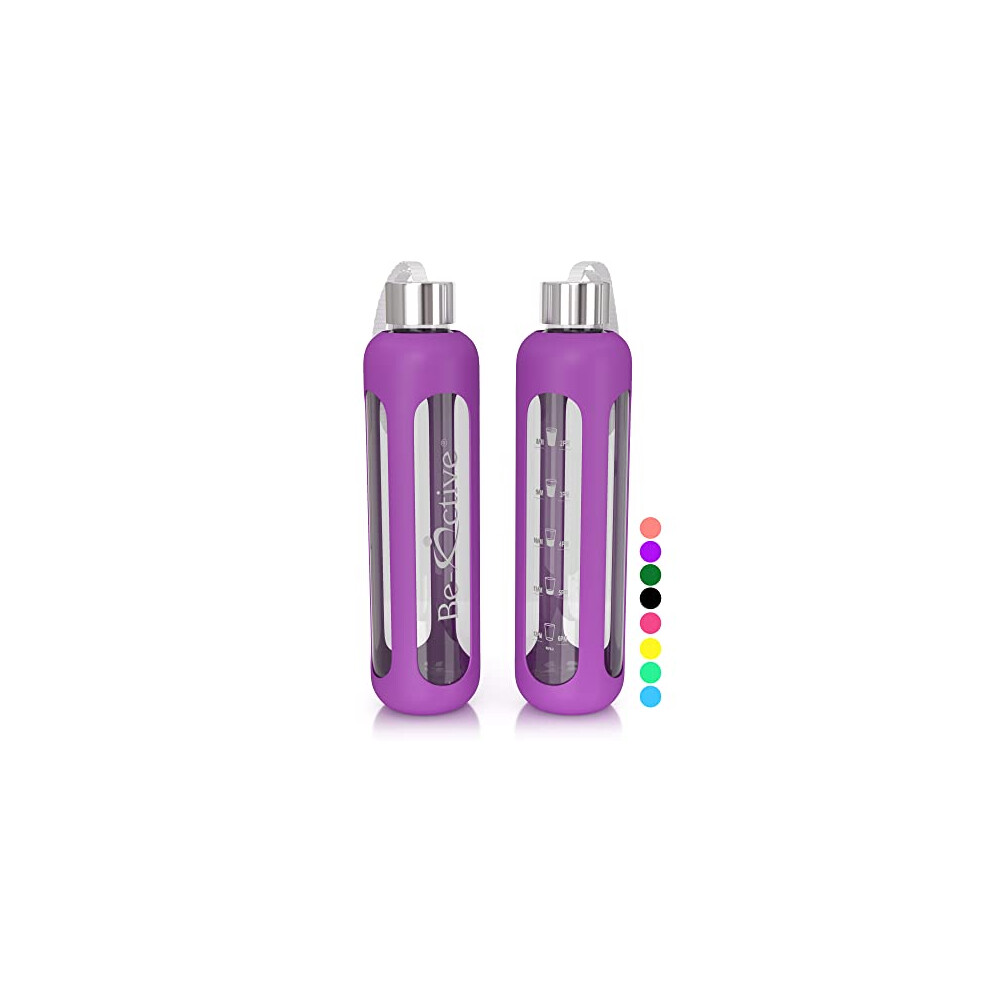 Glass Water Bottle with Times to Drink - Borosilicate Glass – Motivational bottles - BPA Free Sizes 550ml & 1 Litre