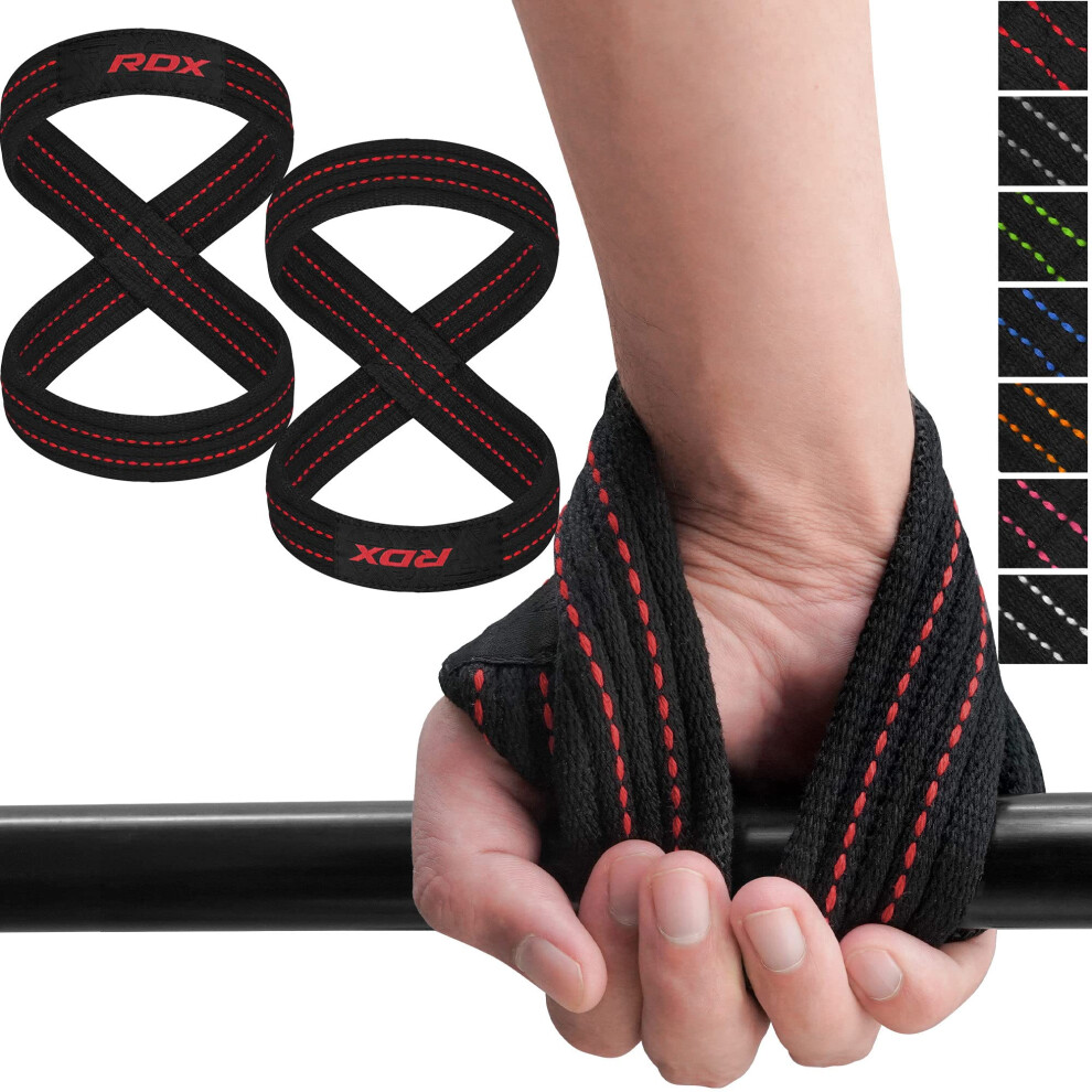 Photos - Other Trainers RDX Weight Lifting Straps Figure 8, Anti Slip Strap with cuffs wrist Support for Gym Workout Deadlift Powerlifting Bodybuilding