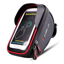 Bike Handlebar Bag, Bicycle Phone Mount, Waterproof Cycling Frame Top Tube Pouch Pannier Bike Phone Holder Stand for iPhone 15 14 13 12 11 Pro Max X 8