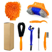 Bike Cleaning Brush Kit, 7 Pcs Bike Chain Cleaner Motorbike Cleaning Kits Motorbike Accessories for Cleaning Bike Crank, Chain, Tire,Sprocket