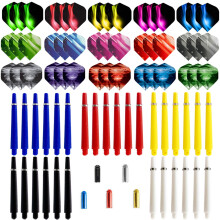 75Pack Dart Nylon Stems and 2D Flights Set in 2BA Medium Nylon Shafts Colourful Flights and O Rings Professional Dart Accessories Kit Perfect
