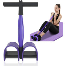 Multifunction Resistance Training 6 Tube Pedal Resistance Band Sit-up Pull Rope Fitness Pedal Exerciser Tension Rope Sport Trainer Equipment for Legs