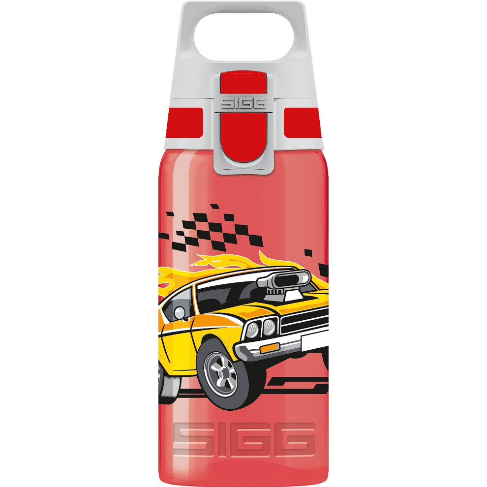 - Kids Water Bottle - Viva One Speed Race - Suitable For Carbonated Beverages - Leakproof - Dishwasher Safe - BPA Free - Sports & Bike - Red - 0.5L