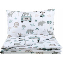 2pc Cotton Baby Bedding Cot Toddler Duvet Cover and Pillowcase Set to Fit Cot 120x90cm On Safari