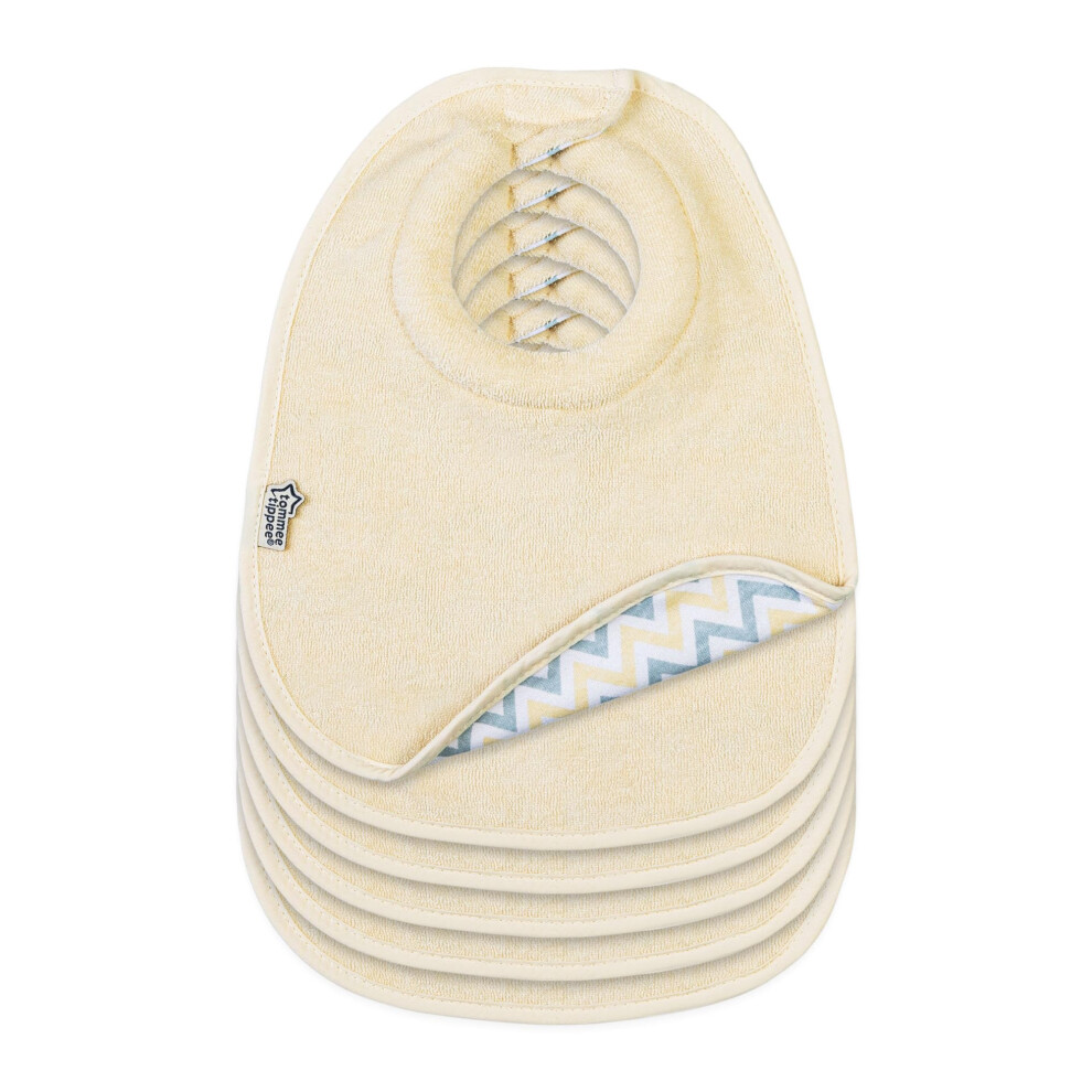 Milk Feeding Bibs, Comfeefit, Super Soft and Extra Absorbent, Adjustable and Reversible, OEXO-TEX Approved Material, Pack of 6, Yellow