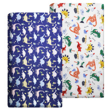 Cot Fitted Sheets 120 x 60 cm 100% Soft Cotton Jersey (Dinosaur, 120x60)