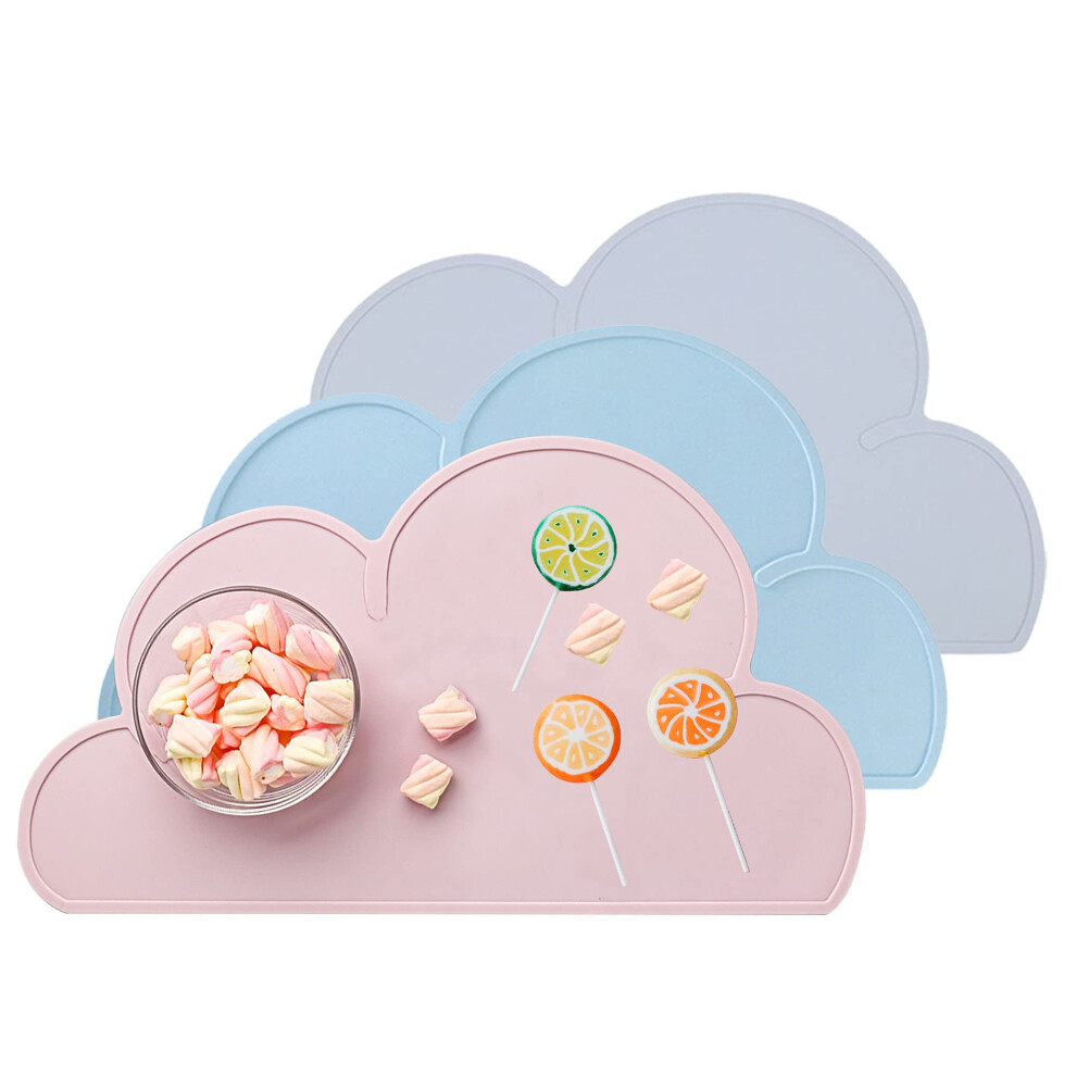 Kids Placemats Non Slip, ZKSMNB Silicone Tablemats, Suction Placemats for Toddler, Heat Resistant Baby Placemats Set that Stick to Table, Portable