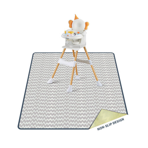 High Chair Splash Mat, 53” Splat Mat Wipe clean Waterproof Mat Non Slip