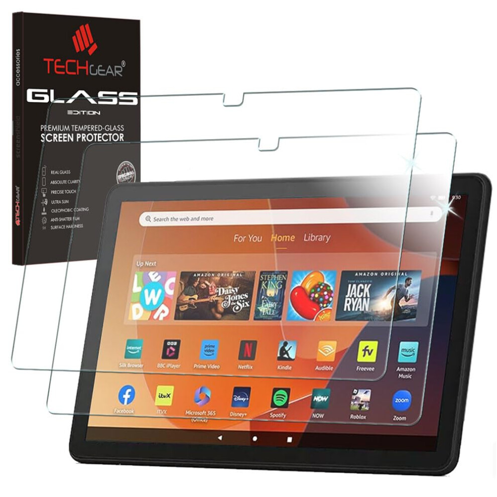 [2 Pack Tempered Glass Screen Protector for All-New Amazon Fire HD 10 / HD 10 Kids Tablet (2023 / 13th Generation [9H] [HD Clarity] [Scratch-Resistant