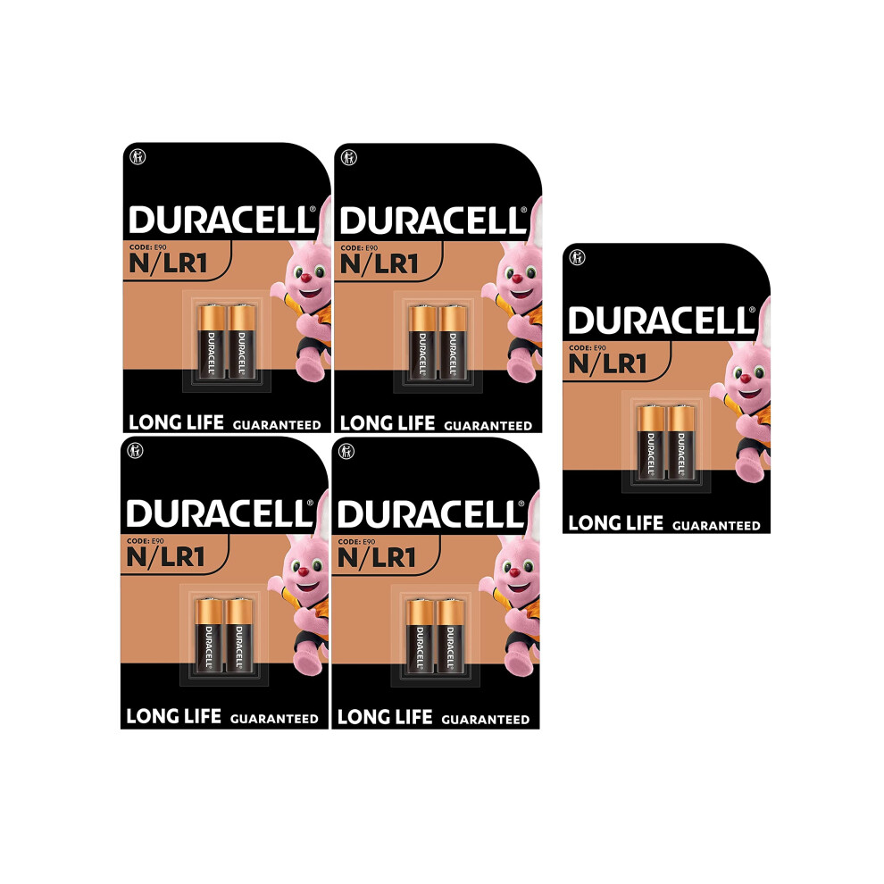 10 x Duracell N/LR1 E90 (5 Blister Packs of 2 Batteries) 10 Batteries