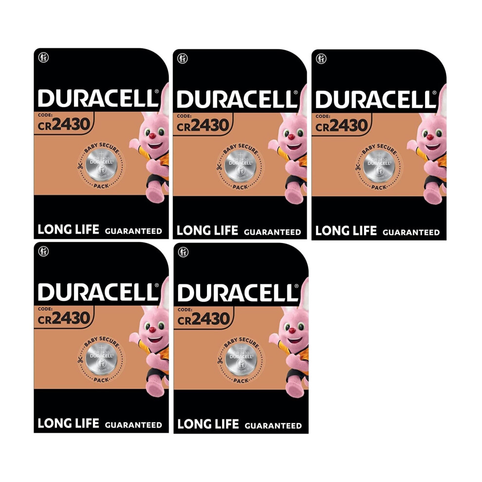 5X Duracell Cr 2430 Lithium (5 Blister Packs of 1 Battery) 5 Batteries