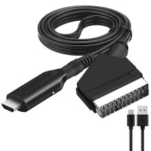 SCART to HDMI Lead, SCART to HDMI Cable, Switch Video Audio Converter, SCART to HDMI converterSCART to 1080p/720p HDMI Audio Video Adapter for HDTV