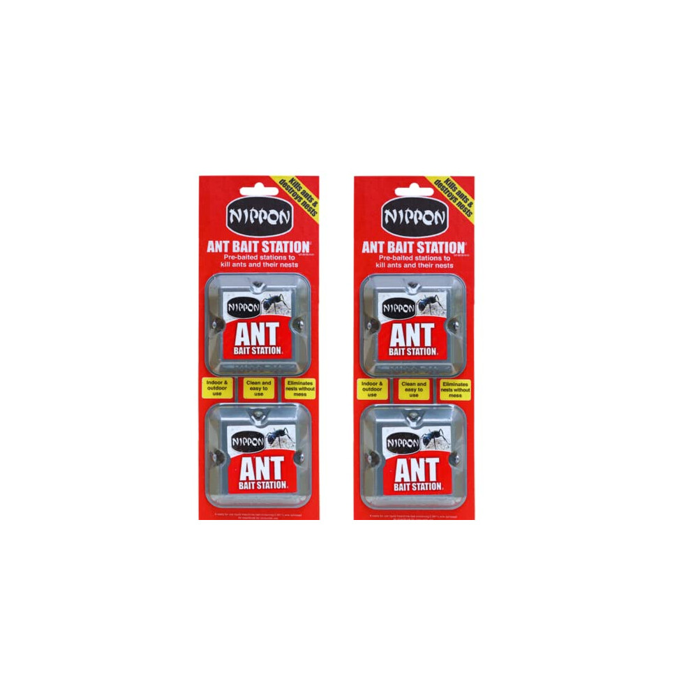 Vitax 2 X Nippon Ant Bait Station Twin - Nippon Ant Killer Ant Bait Station Outdoor, Ant Nest Killer Bait Stations Also Use As Ant Killer Indoor, Home,